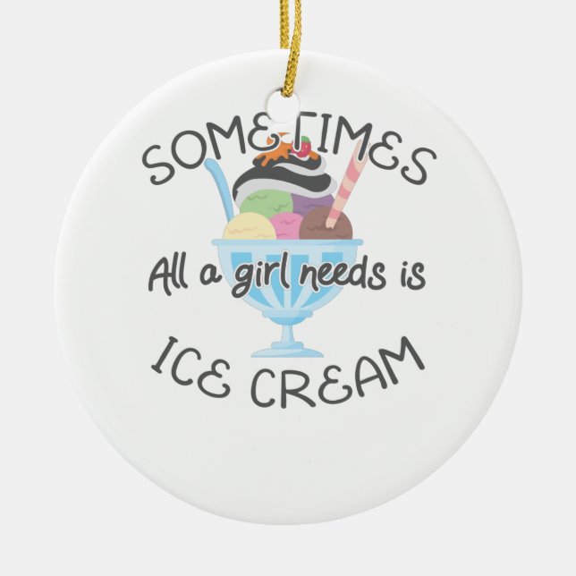 Eiskrem Lover ist manchmal eine Eiscreme, die ein  Keramik Ornament (Vorne)