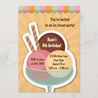 Eiskrem Sonntag Einladung