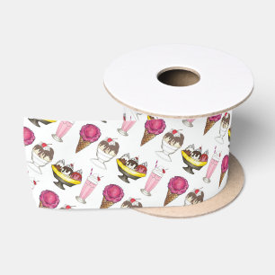 Eiskrem Sozialer Gefallen Banana Split Satinband