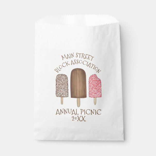 Eiskrem Sozialer Picknickblock Party Popsicles Geschenktütchen (Vorderseite)