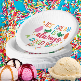 Eiskrem Soziales Pappteller