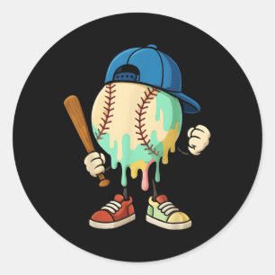Eiskrem Tropfen Baseball Sportbaseball Tropfen für Runder Aufkleber