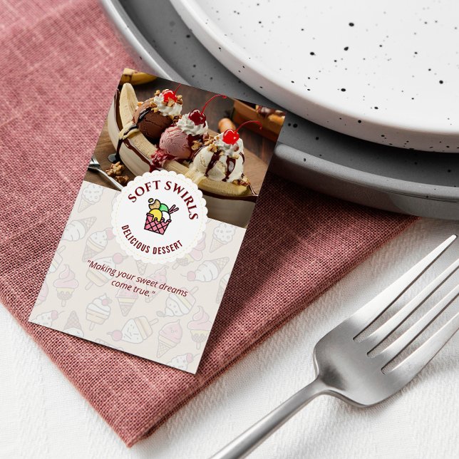 Eiskremgeschäft | Köstliche Dessertcreme Visitenkarte (Von Creator hochgeladen)