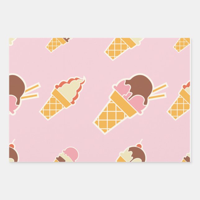 Eiskrempapier Geschenkpapier Set (Vorderseite 2)