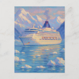 Eiskreuzfahrt - Pastell-Malstil Kunst Postkarte