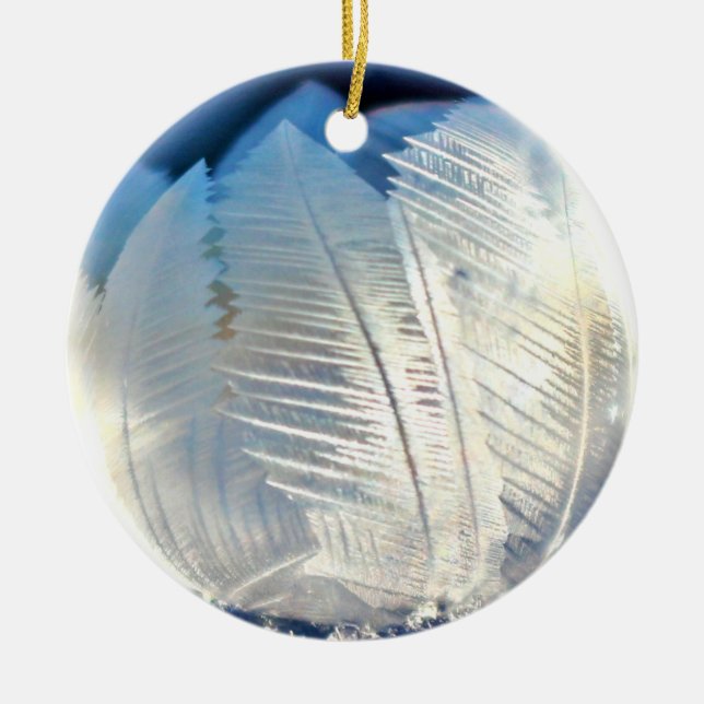 Eiskristall-Blase Weihnachtsdekoration Keramikornament (Vorne)