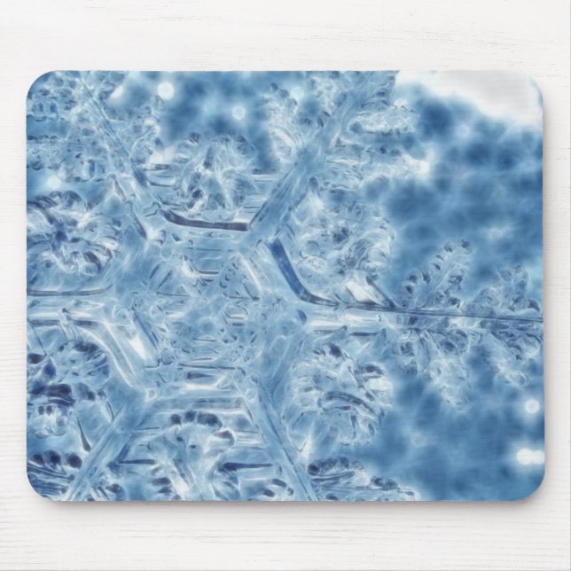 Eiskristall Fraktal Snowflake Mousepad (Vorne)
