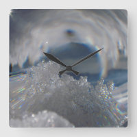 Eiskristall-Wiedergabe-Verzerrungs-Uhr, Schnee,