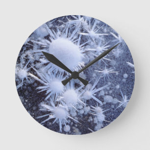 Eiskristalle in der Sierra Runde Wanduhr