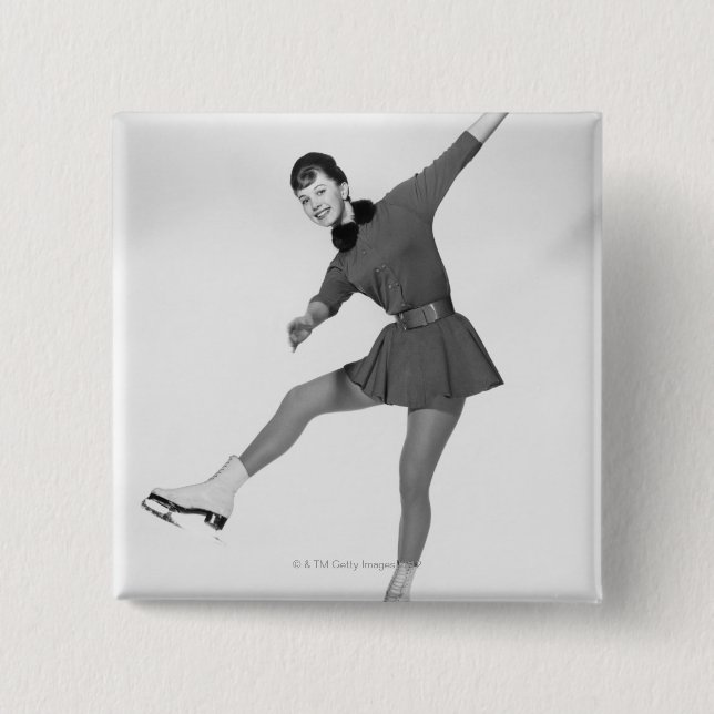 Eiskunstlauf der Frauen Button (Vorderseite)