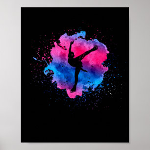 Eiskunstlauf Skaten Skater Silhouette Wintersport Poster