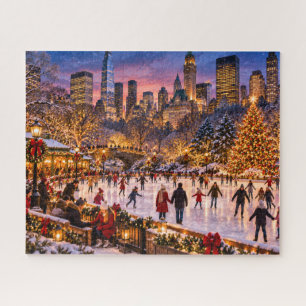 Eislauf im Central Park zu Weihnachten