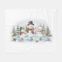 Eislauf-Schneemann-Familie