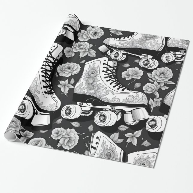 Eislaufen & Blumen  Geschenkpapier (Ungerollt)