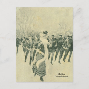 Eislaufen, Festival auf Eis, Postkarte
