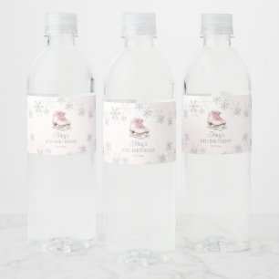 Eislaufen Rosa Silber Glitter Schneeflocke Geburts