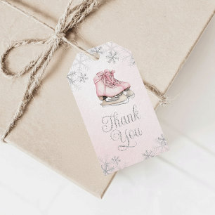 Eislaufen Silberne Schneeflocken Geburtstags Danke Geschenkanhänger