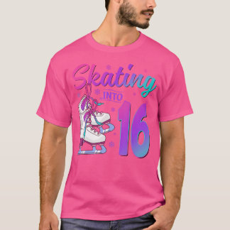 Eislaufen zum 16. Geburtstag 16 Jahre alte Eisläuf T-Shirt