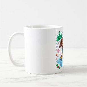 Eislaufender Dachshund Winterhund Kunst Kaffeetasse
