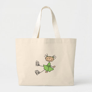 Eislaufendes Mädchen in grüner Tasche