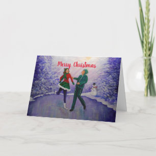 Eisläufer‑Freude‑Weihnachtskarte Karte