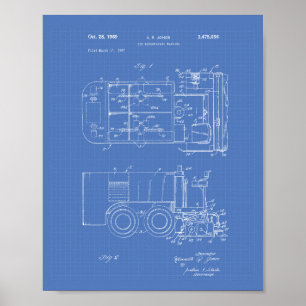 Eismaschine 1969 Patentkunst - Blueprint Poster