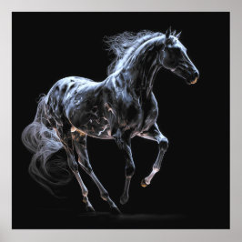 Eispferd, Abstrakte Farben, Kunstdruckmauer Poster