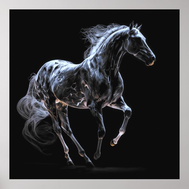 Eispferd, Abstrakte Farben, Kunstdruckmauer Poster (Vorne)