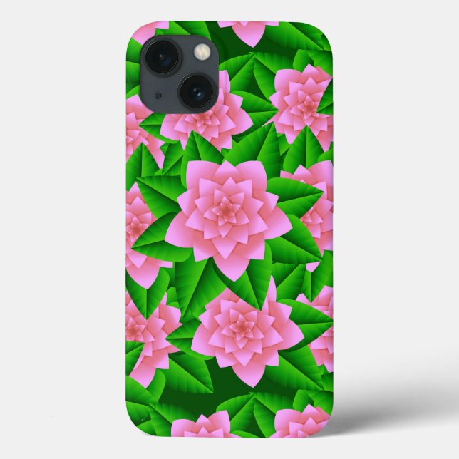 Eisrosa Kamelien und grüne Blätter Case-Mate iPhone Hülle (Rückseite)