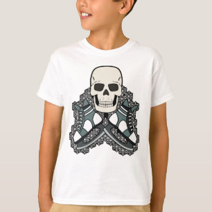 Eisschlittschuhlauf-Totenkopf-Jolly-Roger-Piratfla T-Shirt