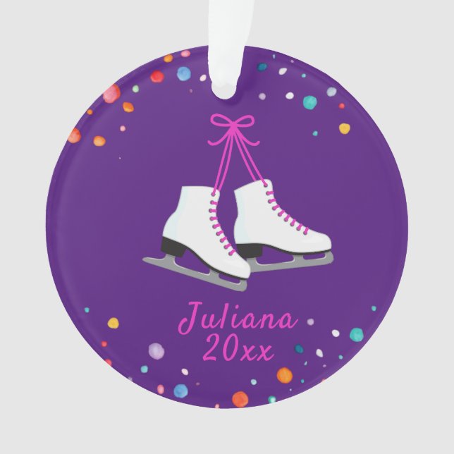 Eisschmuck, Eishockeymädchen Weihnachten - Skaten Ornament (Vorderseite)