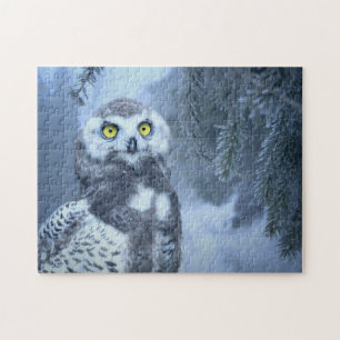 Eisschnee-Owl Vogel Winterwald Jigsaw Puzzle