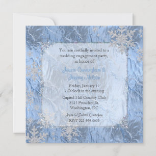 Eisschneeflocken Winter-Hochzeitstag Engagement Pa Einladung