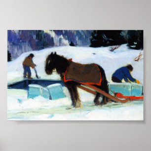 Eisschneiden, Clarence Gagnon Poster