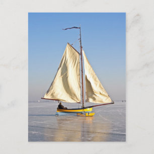 Eissegeln in den Niederlanden Postkarte