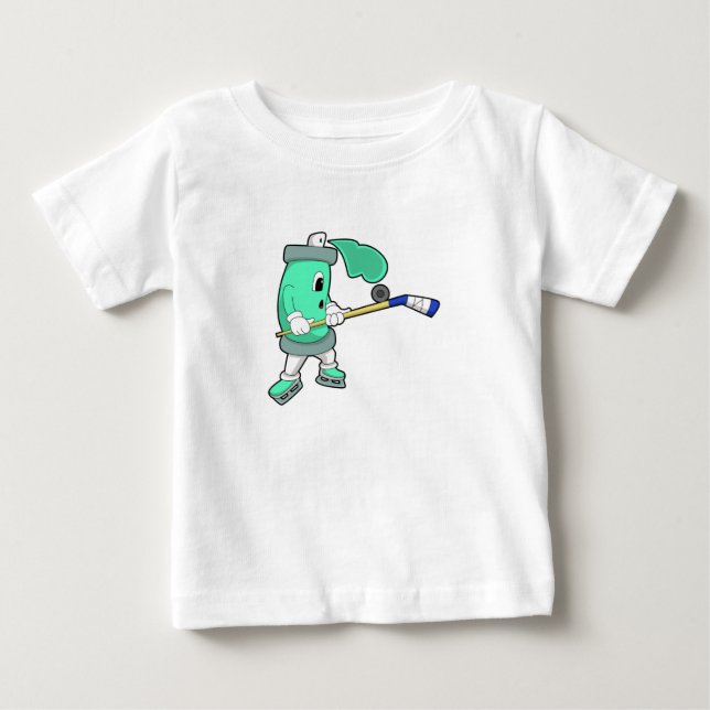 Eisspray bei Eishockey mit Eishockeystick Baby T-shirt (Vorderseite)