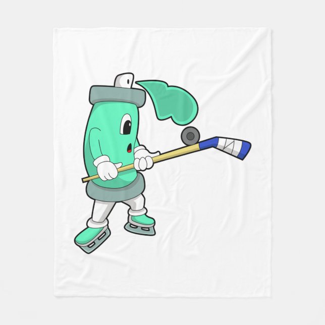 Eisspray bei Eishockey mit Eishockeystick Fleecedecke (Vorderseite)