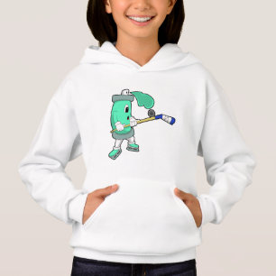 Eisspray bei Eishockey mit Eishockeystick Hoodie