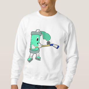 Eisspray bei Eishockey mit Eishockeystick Sweatshirt