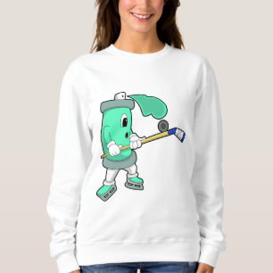 Eisspray bei Eishockey mit Eishockeystick Sweatshirt