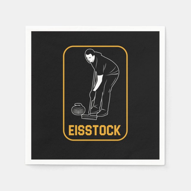 Eisstock Love Curling Ice Chess Ice Sports Gift Serviette (Vorderseite)