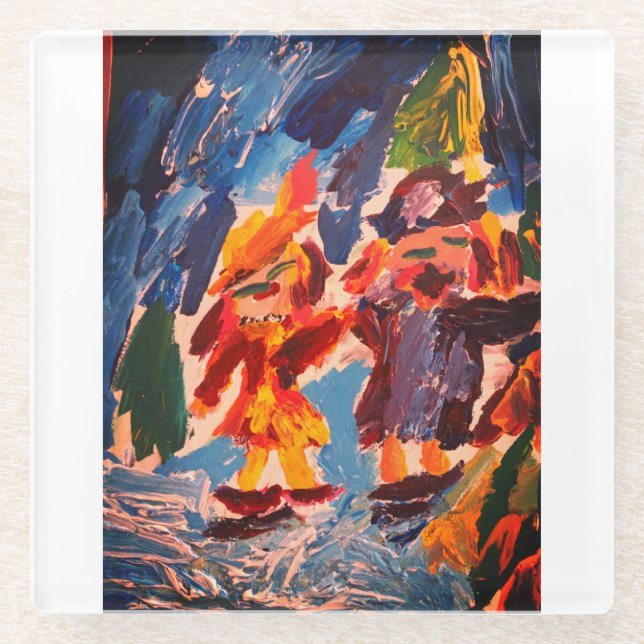 Eisstockspass Glasuntersetzer (Vorderseite)