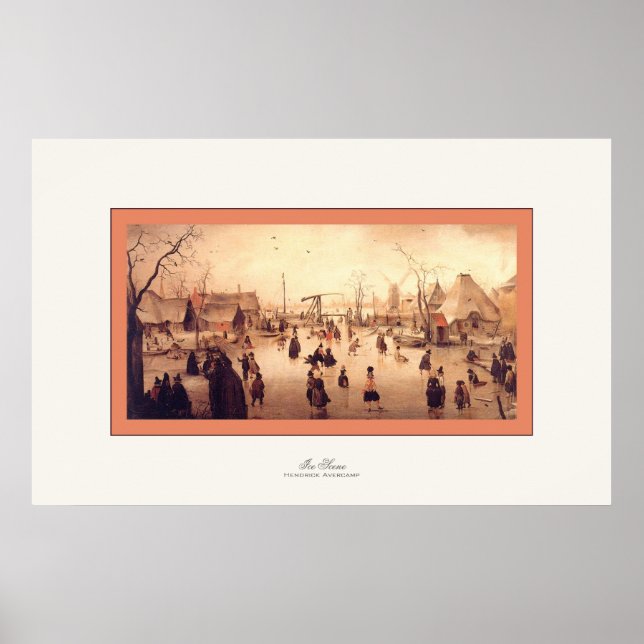 Eisszene ~ Vintage Kunstdrucke. Poster (Vorne)