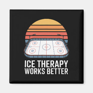 Eistherapie wirkt besser Hockeyfeld Retro Magnet