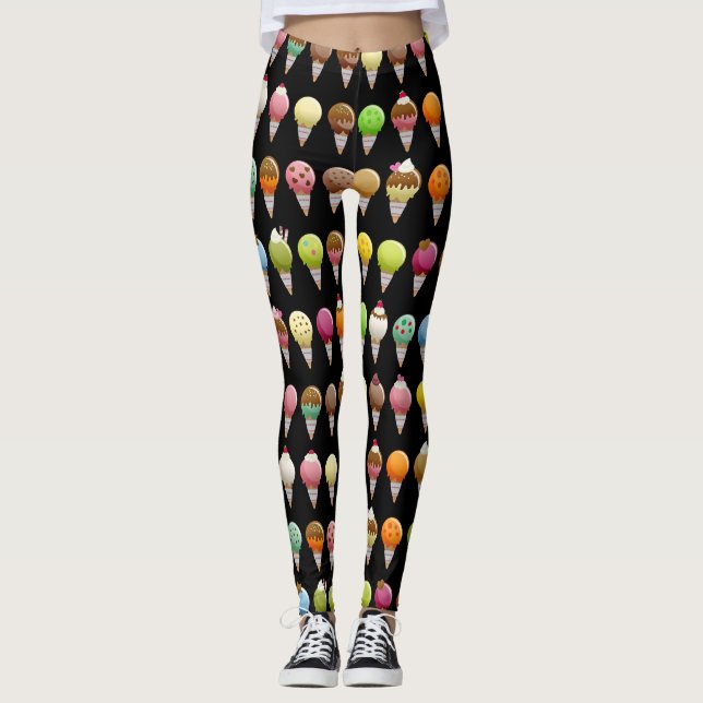 Eistüte-Bonbon gewürzt Leggings (Vorderseite)