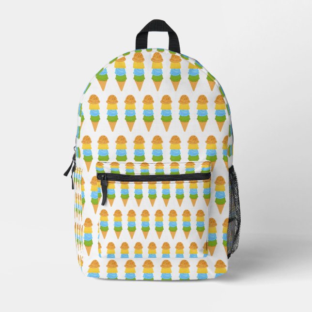 Eistüte farbig bedruckter rucksack (Vorderseite)