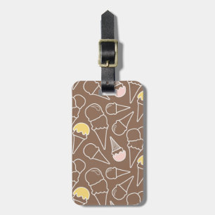 Eistüte-Muster auf Brown Gepäckanhänger