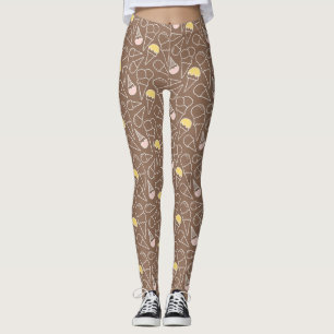 Eistüte-Muster auf Brown Leggings