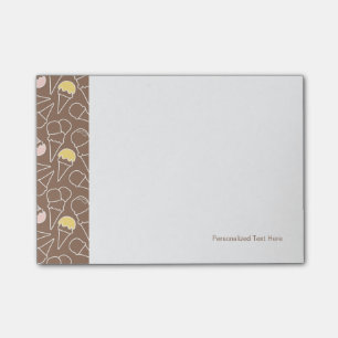 Eistüte-Muster auf Brown Post-it Klebezettel