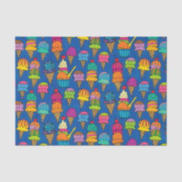 Eistüten auf Blau Seidenpapier